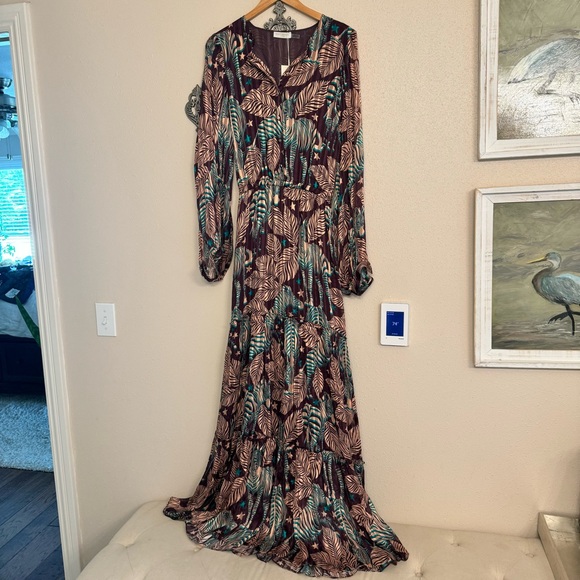 NWT Ramy Brook Enya Tiered Maxi Dress Zebra Printed - Picture 3 of 9